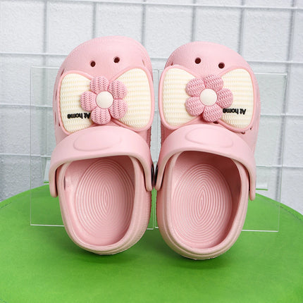 New Children's Slippers Summer Handmade DIY Cartoon Bow Sandals for Girl Flip Flops Non-Slip Garden Beach Shoes