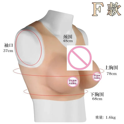 Crossdress for Men Beginner Fake Silicone Simulated Breast Forms Huge Boobs B/C/D/E/F Cup Transgender Drag Queen Shemale Cosplay