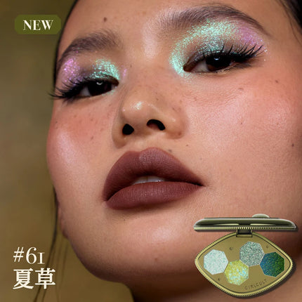 Girlcult compendium Eyeshadow 4 Color Chameleon Smoke Shimmer Glitter Eyeshadow Highly Pigmented Eye Palette Natural Colors