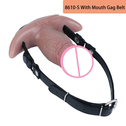 SXXY Wearable Realistic Vibrating Dildo Anal Plug Adjustable Mouth Gag High Quality Adult Sex Toys Intimate Play For Men Women