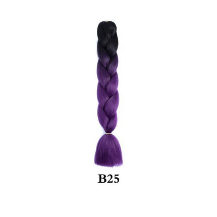 Synthetic 24inch 1Pcs Ombre Jumbo Braiding Hair Extensions High Temperature Fiber Hair Extensions for Box Braids Braiding Hair