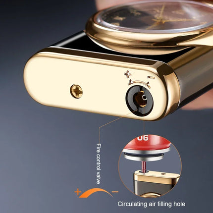 Creative Real Watch Metal Rocker Arm Butane Gas Torch Lighter Windproof Double Jet Flame Cigar Lighters Smoking Gadgets For Men