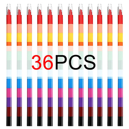 12/24/36PCS Rainbow Colored Building Block Crayons Stackable 12-Color Draw Crayons Rewards Artclass Painting Pens Stationery ZYF