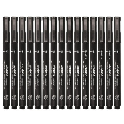 15/3 Size Fineliner Pens Black Micro Pigment Liner Pen Multiliner Drawing Pen for Artist Sketching Drawing Drafting Comic Design