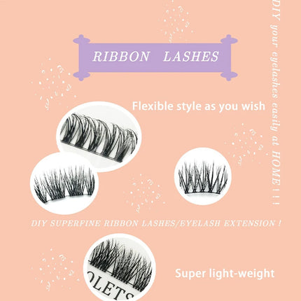 DIY Clusters Eyelash Extension Segmented Lashes Dramatic Lash Bundles Soft Ribbon False Eyelashes Makeup Cils