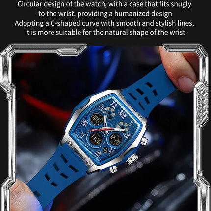 Men Dual Display Watches For Male Clock 2025 Top Brand Luxury Military Silicone Band Men Wrist Watches Sports Digital Wristwatch