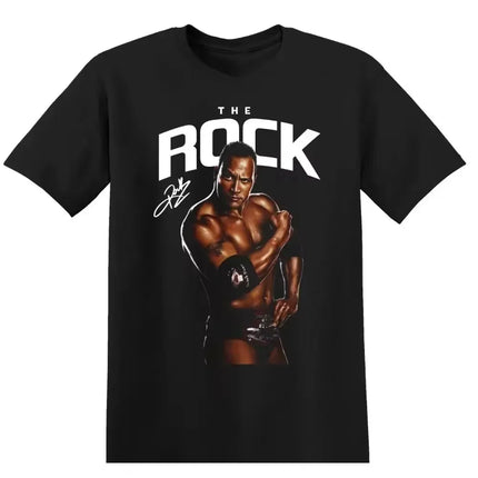 The Rock Wrestling T-Shirt Black WWE Jeff Hardy Wrestling Tee Randy Orton Ray Mysterio Wrestling T-Shirt WWE Oversize Casual Top