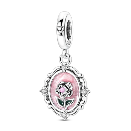 2026 Romantic Pink Color Charms Bead 925 Sterling Silver CZ Zircon Love Heart Pendants Fit Original Bracelet DIY Jewelry Gift