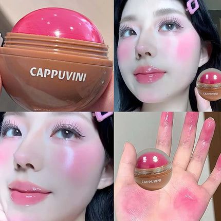 Cappuvini Juice Blush Ball Water Light Blusher Brightening Face Easy Color Multi-Use Blush Makeup Suitable For Lips And Cheeks