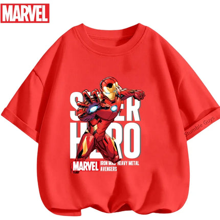 Kids Marvel Iron Man Avengers T-Shirt Boys Girls Summer Superhero Daily Wear 2026 New Anime Clothes