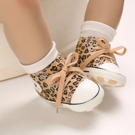 Baby Canvas Classic Sports Shoes Newborn Boys and Girls Printed Star First Walkers Shoes Infant Anti Slip Baby Shoes