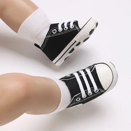 Baby Canvas Classic Sports Shoes Newborn Boys and Girls Printed Star First Walkers Shoes Infant Anti slip Baby Shoes