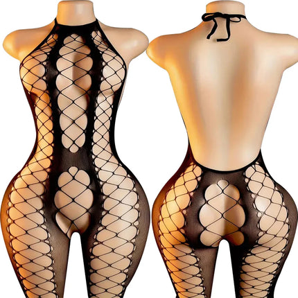 Hot Mesh Hollow Out Bras Body Suits Erotic Lingerie Women Open Backless Crotchless Bodystocking Sexy Temptation Underwear Sets