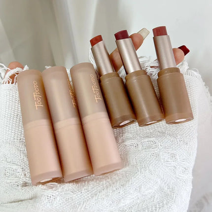 Velvet Matte Lipsticks Moisturizing Nude Apricot Lip Tint Non-stick Cups Lip Gloss Lipstick Cosmetics Make Up Waterproof Lasting
