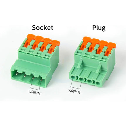 5.08 Threaded Terminal - Welding Free Docking  Handle Spring Plug Quick Connect Suitable for LED Terminal Blocks