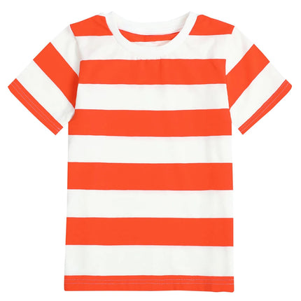 Kids Striped T-shirt Toddler T-shirt Boys Girls Cotton Short Sleeve Tops Children Summer Casual Tee Halloween Carnival Daily Wear