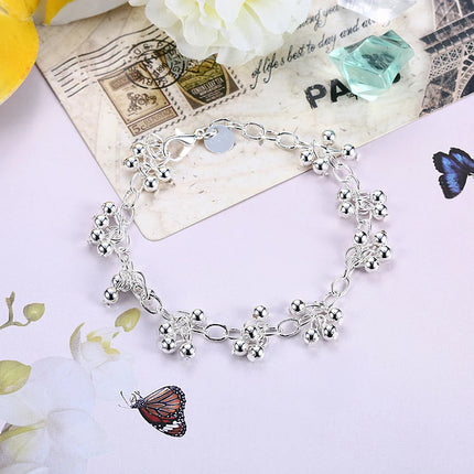 New Arrive 925 Sterling Silver Pretty Bead Bracelets Neckalce For Women Fashion Party Wedding Jewelry Sets Cute Gifts
