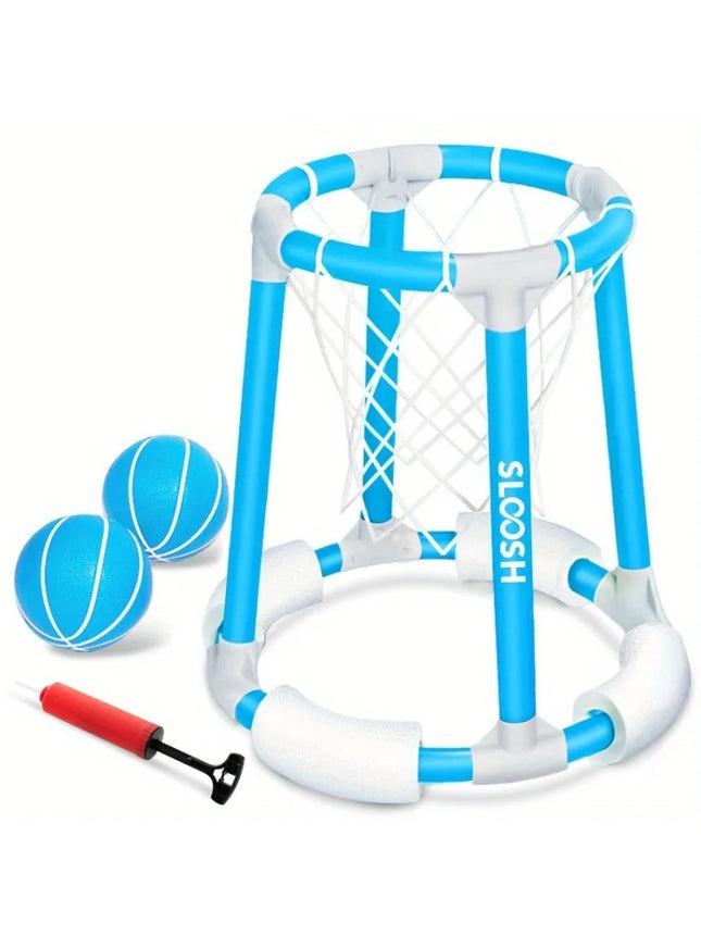 Joyfy Summer Pool Basketball Hoop Toys Floating Basketball Pool Game Swimming Floats Toys with Balls for Kids Adults Pool Party