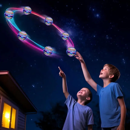 Flying Orb Ball with Dazzling Lights, Magic Hover Spinner, Cool Boomerang Drone, Floating Cosmic Globe, Kids Outdoor Toy