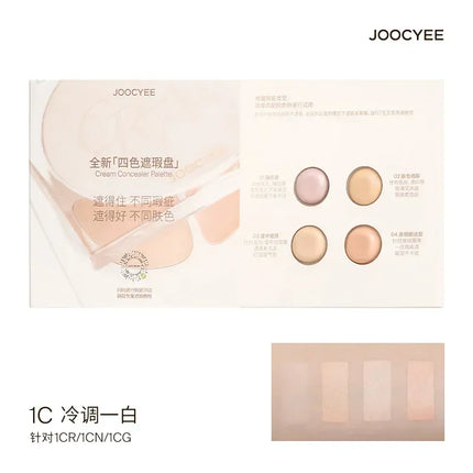 Joocyee Concealer 4-color Palette Facial Makeup Foundation Cream Invisible Pores Full Coverage Brighten Korean Makeup Cosmetics