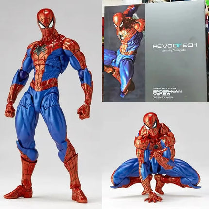 In Stock Super Hero Spiderman Ver.2.0 Revoltech Miles Morales Pete Parker Spider-Man Action Figures Collection Model Toy Gifts