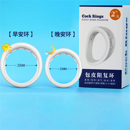 Men Cock Ring Penis Foreskin Correction Cockring Reusable Penis Sleeve Delay Ejaculation Chastity Cage Sex Toy for Men Couples