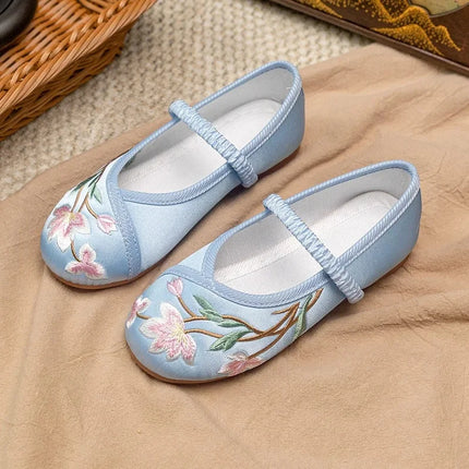 Princess Performance Traditional Chinese Hanfu Shoes Embroidered Children's Footwear Ancient Style Girls' Footwear Handmade