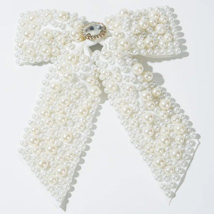 Bridal Bow Hair Clips Heavy Beading Fashion Spring Clip Beautiful Women’s Hair Accessories Elegant Wedding Gift Hair Accessory