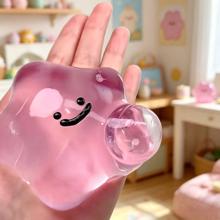 Cute Sticky Hand Squishy Fidget Toy Super Soft TPU Stretchy Plaything with Sweet Face Design Tension Emotion Relief Sensory Toy