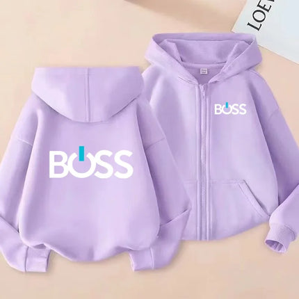 Kids Zipper Cardigan Clothes Sweatshirt for 3-12 Years Boys Girls Print Long Sleeve Top Hoodie Casual Fashion Lovely Coat