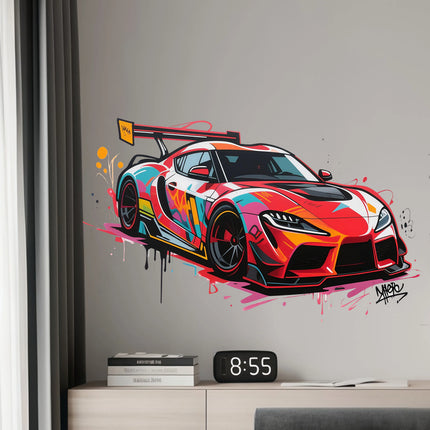 Cool Racing Car Stickers for Room Decoration Men's Favorite Wall Paper Beautification Super Stylish Decals for Teens' Bedroom