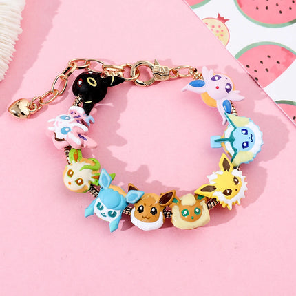 Anime Figure Eevee Pendant Cute Cartoon Enamel DIY Accessories for Women Men Festival Creative Gifts