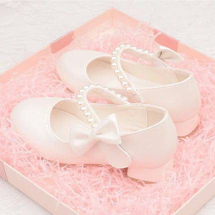 Zapatos Niña KidLeather Shoes 2024 Autumn New Girl High Heel Princess Shoes Bow Single Shoe Mary Jane Shoes Kid Shoe Girl Shoe