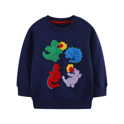 Jumping Meters 2-7T New Design Cotton Boys Sweatshirts Dinosaurs Children's Sport Shirts Long Sleeve Kids Autumn Spring Clothes