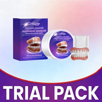Flexible Silicone Dentures Full Set – Realistic Upper & Lower False Teeth, Comfort Fit, Secure Hold, Natural Smile Replacement