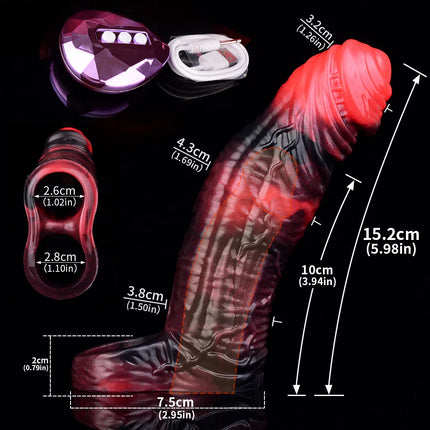 FAAK Remote Control Vibrating Silicone Cock Sleeve 2 Sizes Penis Extender Fantasy Hollow Horse dildo Vibrator Adult Sex Toys