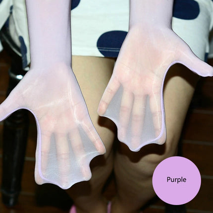 Sexy Glossy Thin Transparent Long Gloves Seamless Stockings High Elastic Solid Women Men Erotic Items Lace Oil Mittens