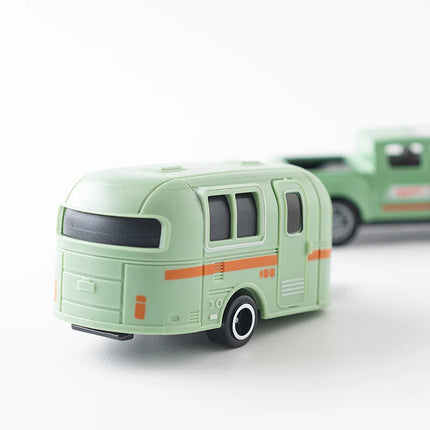 1:64 Alloy Diecast Pickup Caravan Car Model Classic Pull Back Car Miniature Vehicle Replica For Collection Gift for Kids