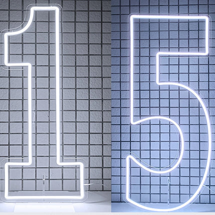 Extra-Large LED Neon Numbers Sign 76cm/100cm Stand up & Wall Mounted for Birthday Wedding Celebration Party Decor