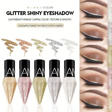 Pearlescent Diamond Liquid Eyeliner Shimmer Waterproof Long Lasting Glitter Silver Color Easy to Wear Eye Pencil Korean Makeup