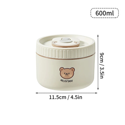 WORTHBUY Portable Insulated Lunch Box 304 Stainless Steel Fruit Salad Food Container Leak-proof Bento Box Microwave Heatable
