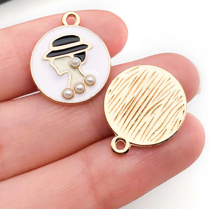 10/16-piece Drop Oil Little Chic Lady Set, suitable for DIY handmade necklace, bracelet, and earring accessory materials.