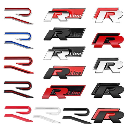 3D Metal R Logo Sticker Car Rear Trunk Body Emblem Sticker For VW Golf 5 6 7 MK7 MK6 Polo Jetta Scirocco Beetle Passat Tiguan