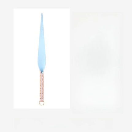 Genuine Leather Spanking Paddle, Willow Leaf Shape Long Crop for Adults 18+