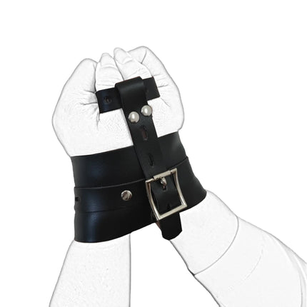 PU Leather Hand Wrist to Thumbs Cuffs Bondage Belts Cosplay Sexy Ankle Wrist Adjustable Strap with Toes Restraints Sex Toys