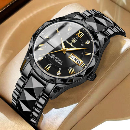 POEDAGAR Business Luxury Men's Quartz Watches Waterproof Luminous Stainless Steel Men's Wristwatch Date Week Sport Men's Watch Reloj