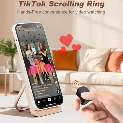 Mobile Phone Video Remote Control Button Mini Fingertip Ring Remote Control Blutooth 5.3 Scrolling Fingertip Controller Page