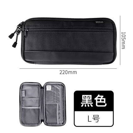 Lihit Lab Large Capacity PU Waterproof Pencil Case Big Pen Holder, Fabric Stationery & Sundry Bag for School Students