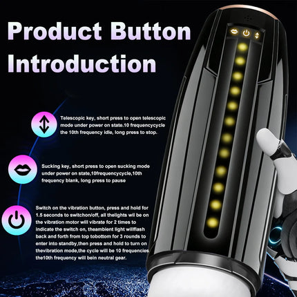 Automatic Male Masturbator Cup Vibrating Telescopic Sucking Pocket Pussy Blowjob Masturbation Sex Toy For Men Adult Supplies