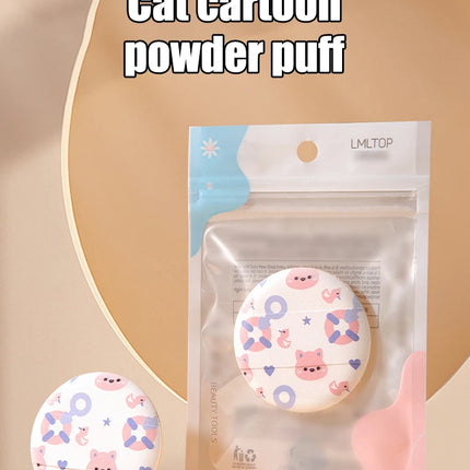 Cartoon Cat Air Cushion Powder Puff Wider Hand Inserted Makeup Sponge for Facial Skin Care